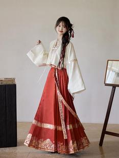 一弦一木【鎏华】改良红色马面裙敬酒订婚服日常汉服女新中式