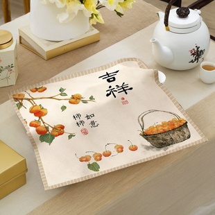 茶盘盖巾新中式简约方形防尘罩茶杯茶台盖布万能防尘方巾