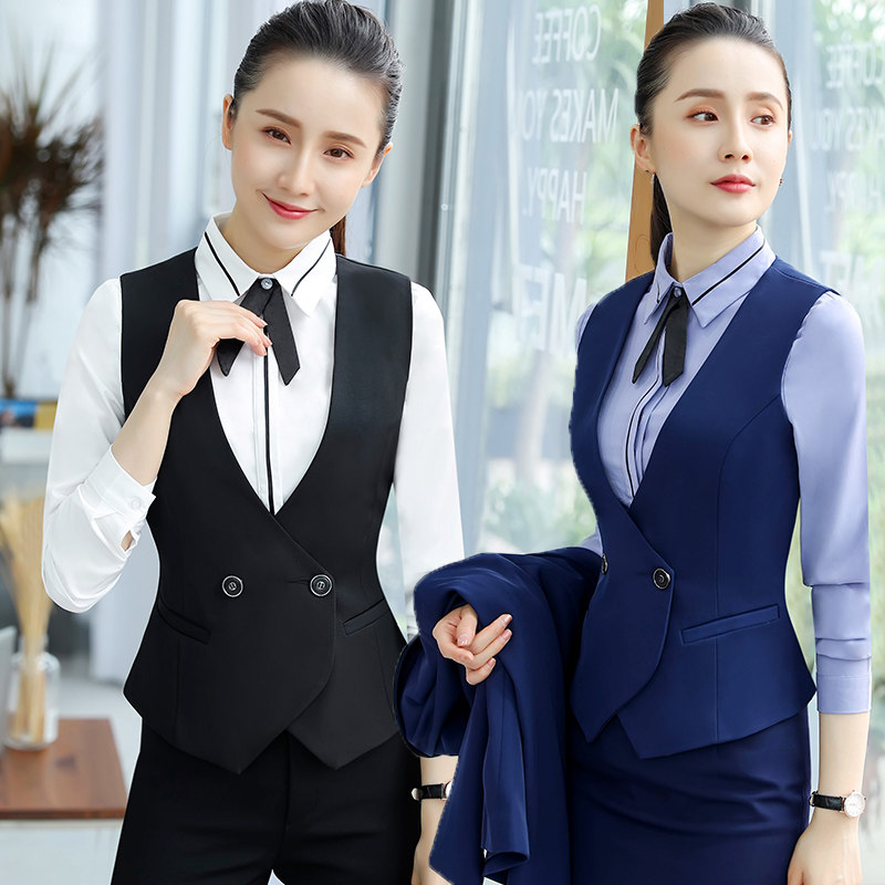 职业马甲套装女秋冬酒店工作服餐饮美容师ktv前台收银服务员制服