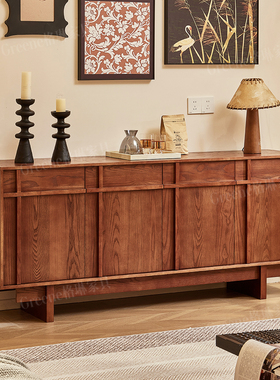 中古风斗柜法式复古餐边柜骨骼线收纳柜客厅家用储物落地靠墙边柜