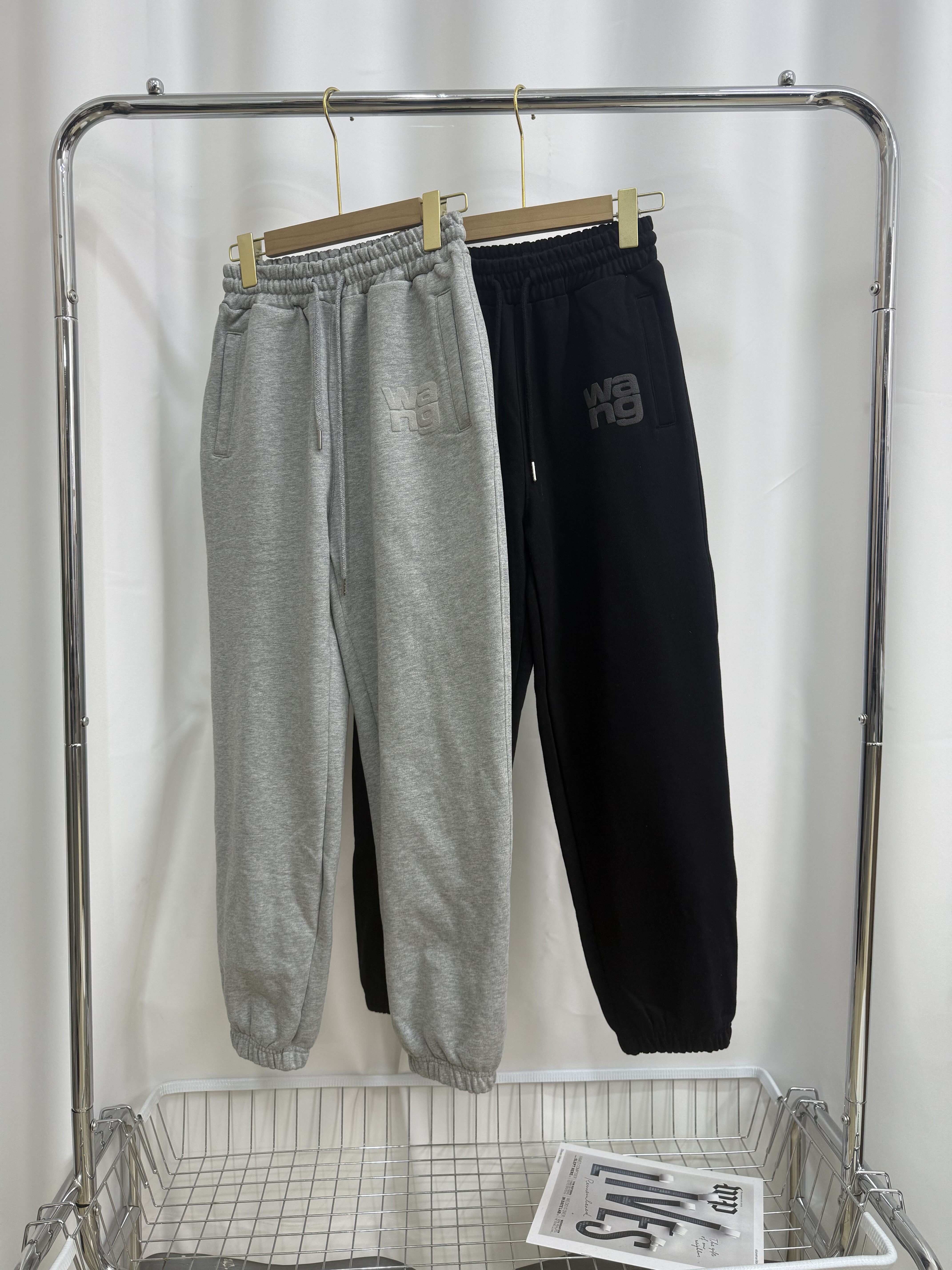 大王wang休闲卫裤长裤毛圈拉绒运动裤黑色大王男士女士高腰休闲裤 - 青岛外贸总店出品