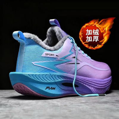 2025新款冬季加绒加厚青少年跑步鞋男二棉运动鞋学生保暖减震棉鞋