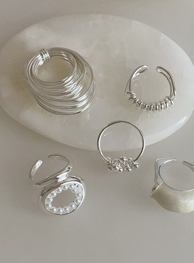 法式夸张轻奢多层线圈缠绕戒指女个性小众时尚潮流百搭指环戒子