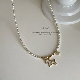 高级感贝母独角兽星星珍珠项链女轻奢独特甜美时尚潮流颈链毛衣链