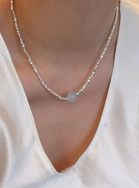 韩国小众ins风手工天然石碎银子