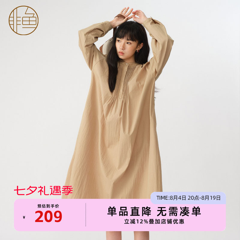 简约文艺减龄非鱼连衣裙