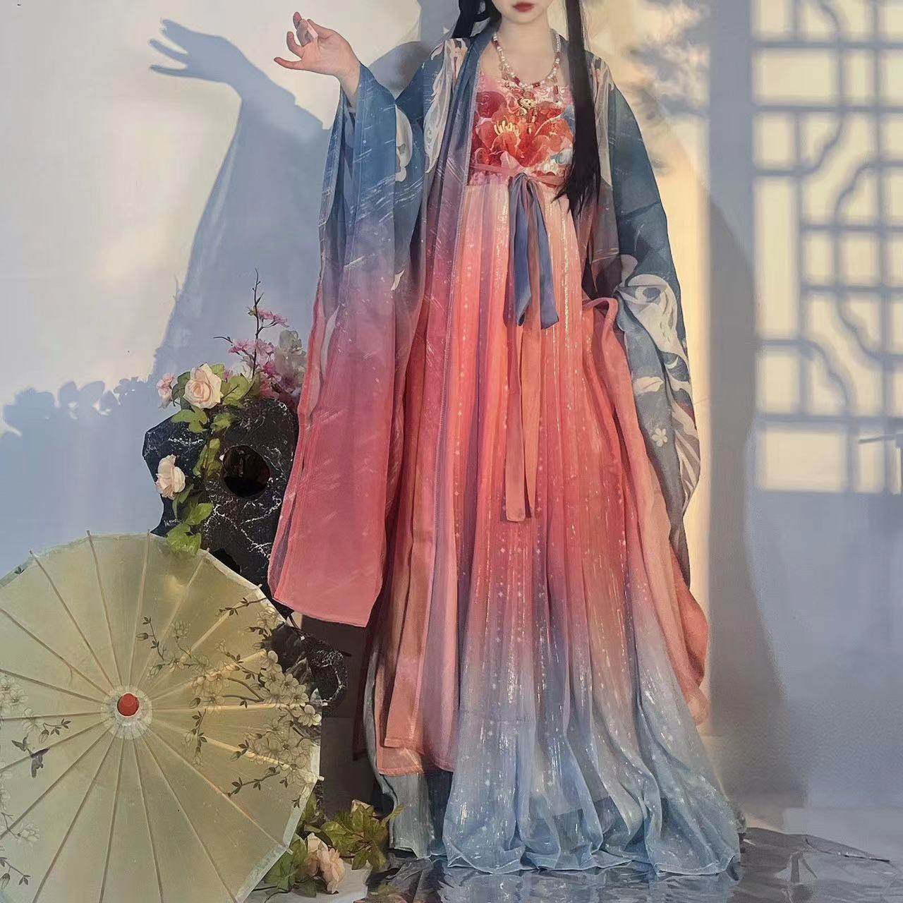 原创新款服【逢春】女唐制诃子裙大袖衫套装正版原创日常超仙春夏