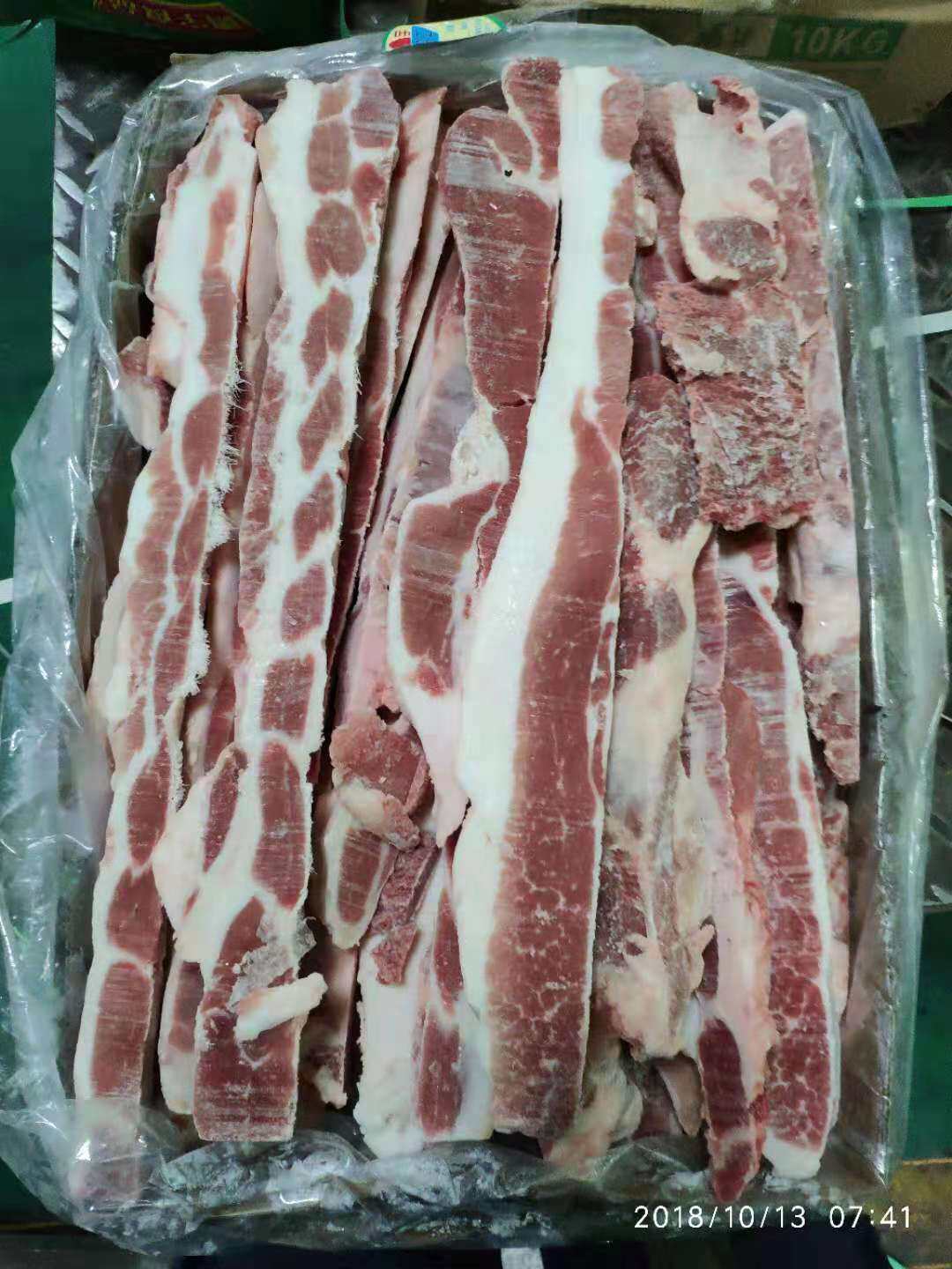 冷冻新鲜五花条 去皮五花肉条生猪肉 猪腩肉 20斤/箱饭店食堂