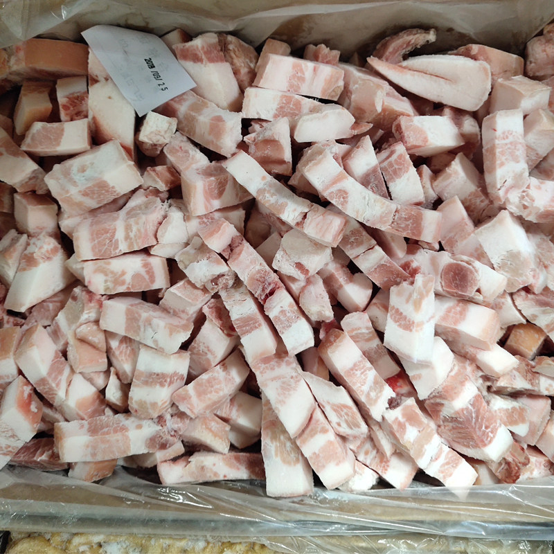 新鲜冷冻猪五花肉丁猪肉块20斤带皮猪五花肉 生猪肉饭店食堂红烧