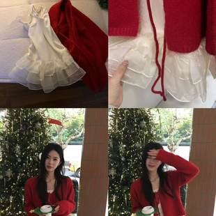 冬上新吊带荷叶边减龄显瘦背心5371 ROOM