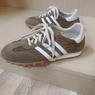 tombor通宝德训鞋反绒牛皮卡其白条休闲复古运动鞋opel同款R265-1