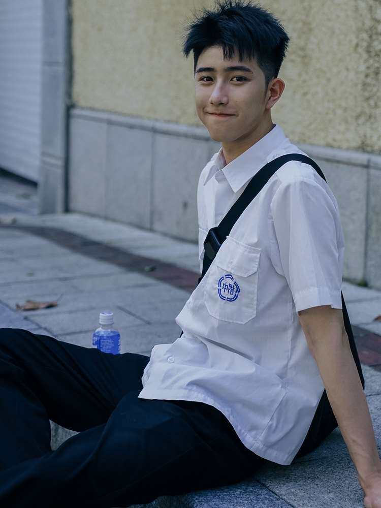 【北野】台湾校服dk衬衫附中jk情侣刺绣短长袖学院风男套装班服夏