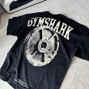 哑铃片重磅纯棉运动宽松短袖 很燃很硬核 PLATE GYMSHARK t恤 IRON
