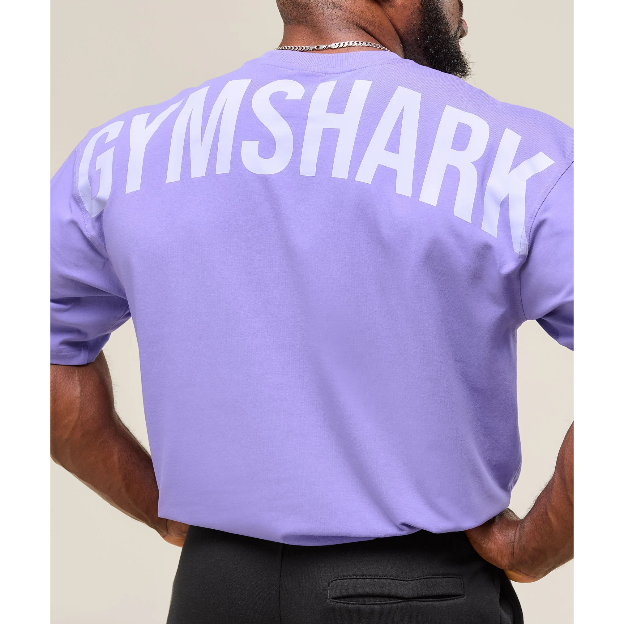 gymshark power 运动宽松字母面柔软短袖t恤图片