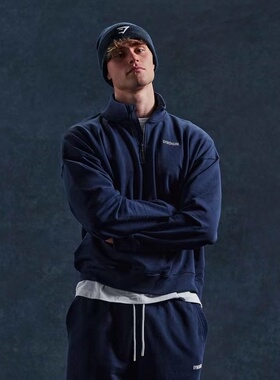 顶到天花板 GYMSHARK RESTDAY 1/4ZIP立领半拉链运动卫衣宽松落肩