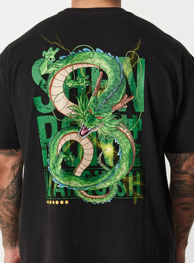 神龙啊神龙！ VQ DBZ联名 全棉水洗宽松OVERSIZE运动健身短袖t恤