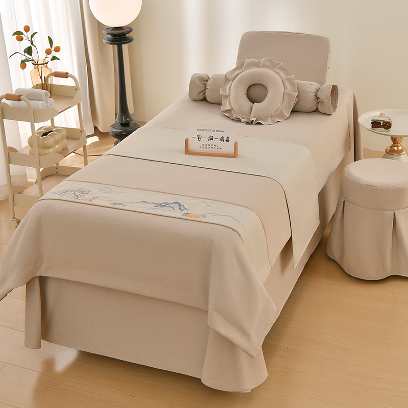 美容床罩四件套高档轻奢风美容院按摩理疗采耳床套四季通用可定做