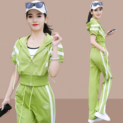 夏季新款女士运动服套装休闲时尚洋气时髦减龄小个子两件套