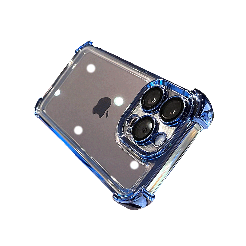四角气囊适用苹果15promax手机壳iPhone16新款带镜头膜苹果14pro电镀防摔13promax透明保护套12pm高级感