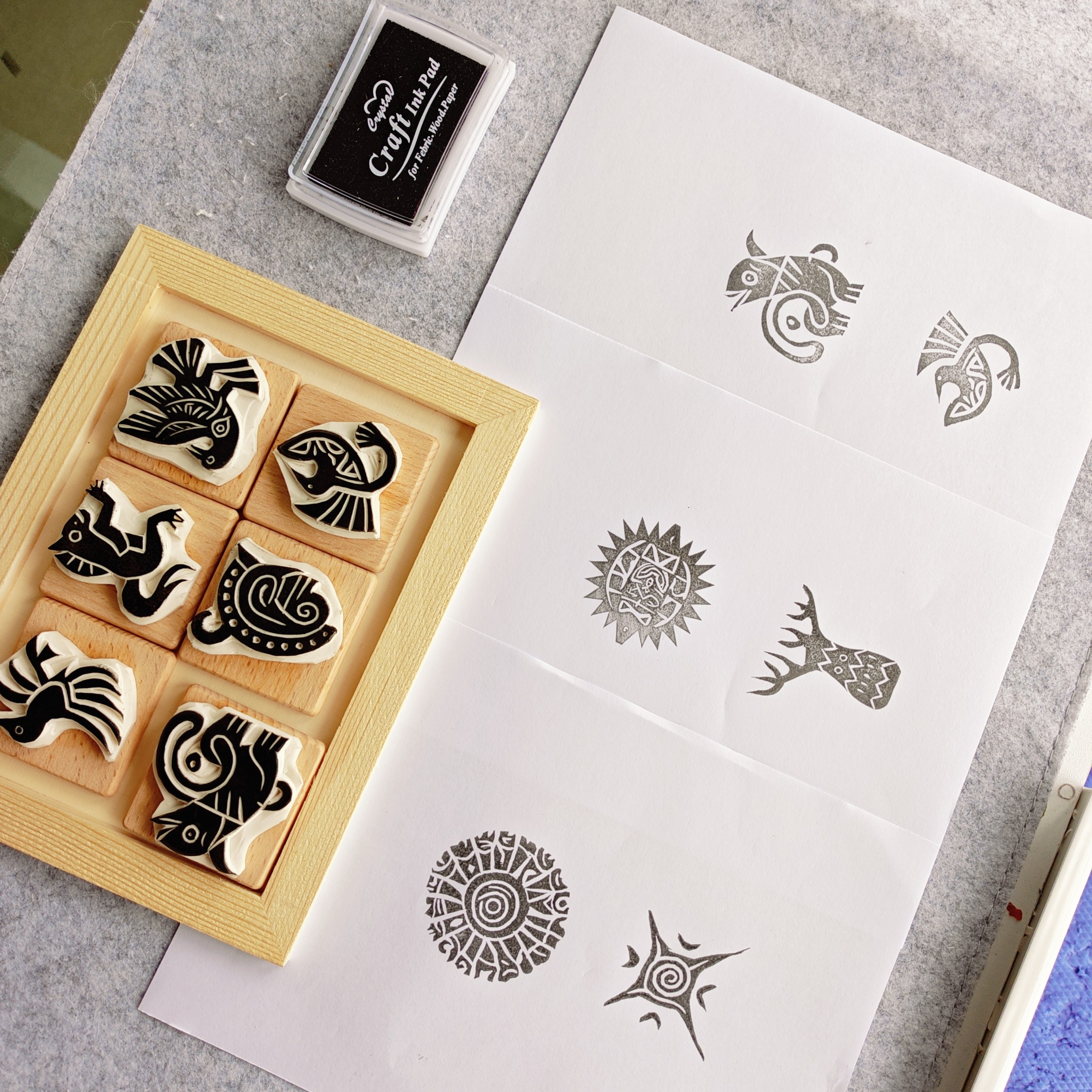 【5cm】DIY仿古创意实木手工雕刻橡皮印章正方大印章成品材料包