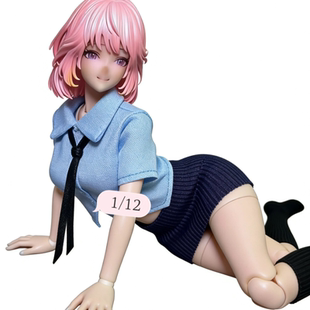 1/12兵人衣服配件6寸蜗之壳机娘女素体制服 连衣裙 衬衫 工作服