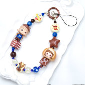 diy泡泡马特正版 Molly哭娃sp萌粒手机链串珠手腕挂绳车钥匙包挂饰