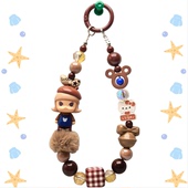 diy礼物泡泡玛特正版 茉莉萌粒串珠手机链挂绳手腕链车钥匙包挂件