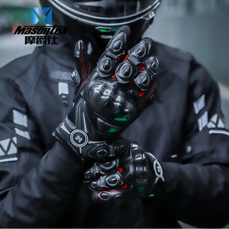 摩爵仕M12摩托车手套真皮6K碳纤四季通用透气防摔骑士机车装备