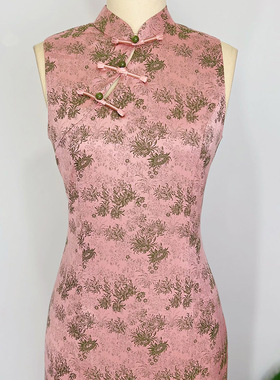 （梅西130cm）无袖旗袍夏季薄款改良红色高腰显瘦旗袍国风旗袍裙