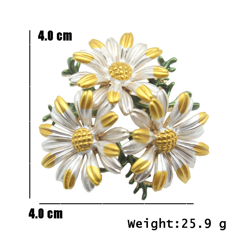 일본과 한국의 다용도 해바라기 브로치 세트 다이아몬드 노란 해바라기 해바라기 브로치 페인트 오일 에나멜 국화 브로치