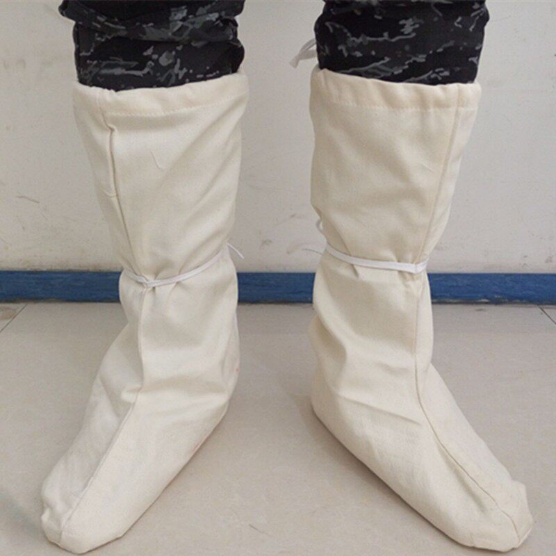 加厚加长棉布袜子矿工双层白布袜子雨鞋雨靴专用袜子劳保用品