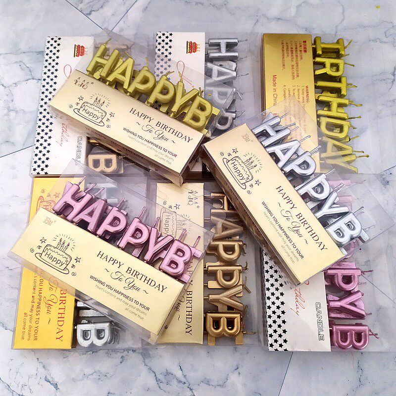 英文儿童派对蛋糕装饰烘焙蜡烛