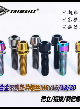 EFsolid 钛合金螺丝TC4 M5×16/18/20 不脱垫片螺丝 把立螺丝