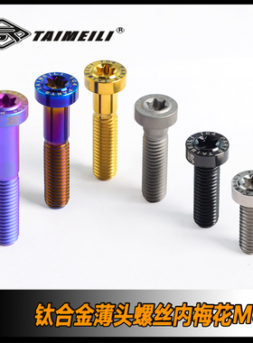TAIMEILI钛合金螺丝 扁头/薄头内梅花螺丝M8X20/25/30/35/40/45mm