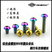 20半圆头伞头螺丝骑行改装 螺丝 EFsolid钛合金螺丝M4×