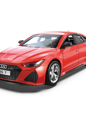 彩珀成真1:35合金汽车模型红色奥迪RS7声光回力开门儿童玩具男孩