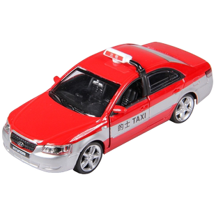 彩珀成真1:32合金北京现代索纳塔的士出租车模型声光回力儿童玩具