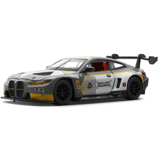 彩珀成真1:24CCA合金宝马M4GT3赛跑汽车模型开门声光转轮儿童玩具