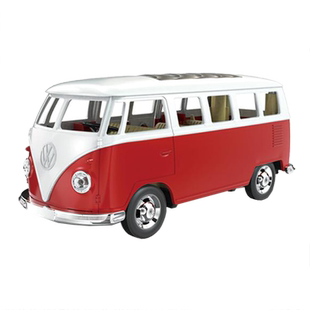 彩珀成真1:30合金大众T1旅游小巴士公交车模型回力开门儿童玩具男