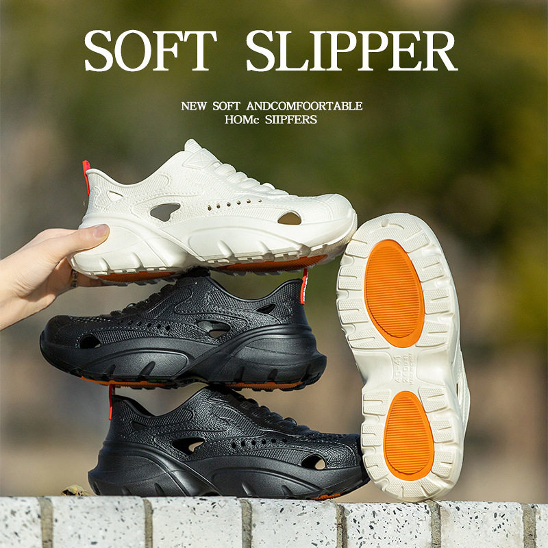 2026新款洞洞鞋男款夏季外穿防滑踩屎感厚底增高溯溪涉水鞋男户外