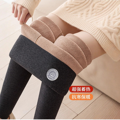 小红书爆款800g羊羔绒打底裤女外穿冬季加绒加厚秋裤保暖毛棉裤子