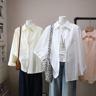 韩版 时尚 气质减龄宽松显瘦中长款 衬衫 2026早春新款 女式 5782 比正