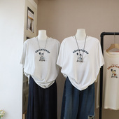 T恤女5920 韩系卡通字母印花宽松休闲百搭短袖 比正 2026春夏新品