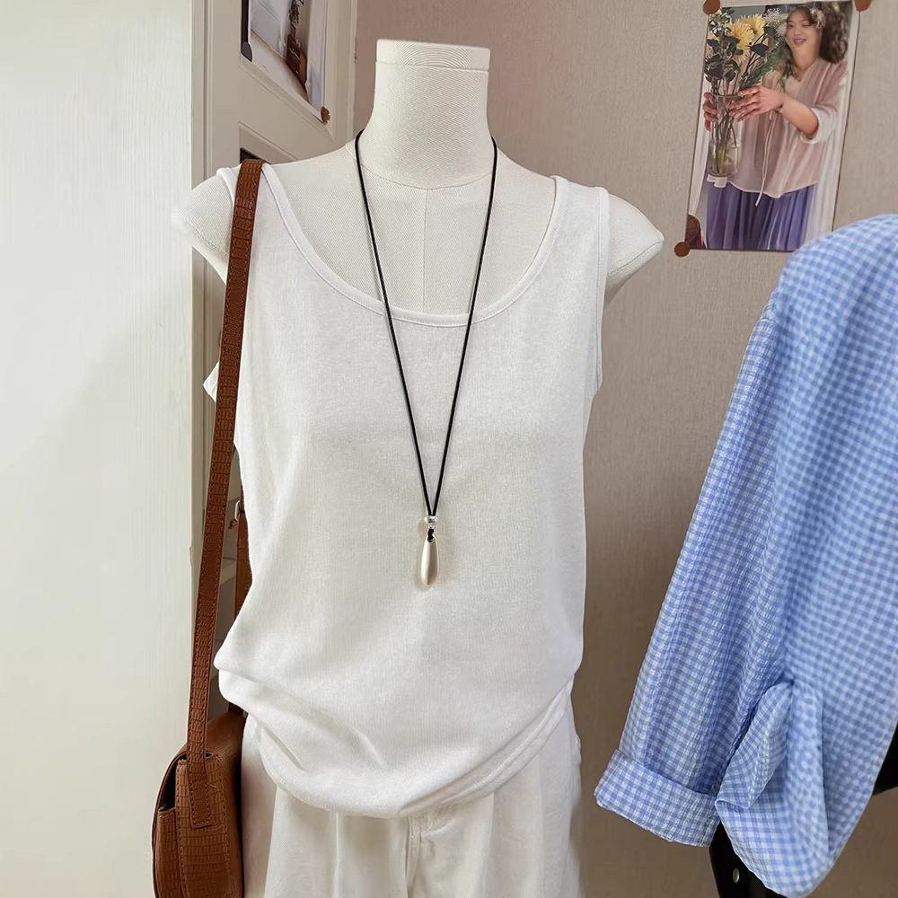 [比正]2026夏装新韩系薄款透气内搭外穿大码女式吊带背心批发6186