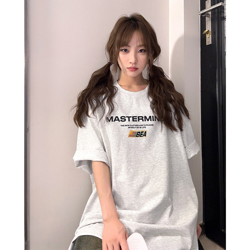 韩路女装 美式字母潮牌印花短袖T恤夏季高街情侣装宽松圆领体恤q