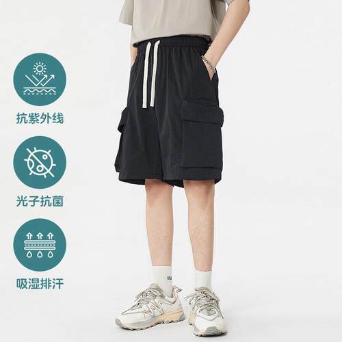 夏季新款工装短裤男士休闲直筒裤美式复古潮男户外运动裤