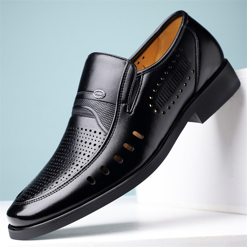 2026夏季清凉男士正装休闲镂空凉皮鞋夏天透气男士商务休闲鞋百搭