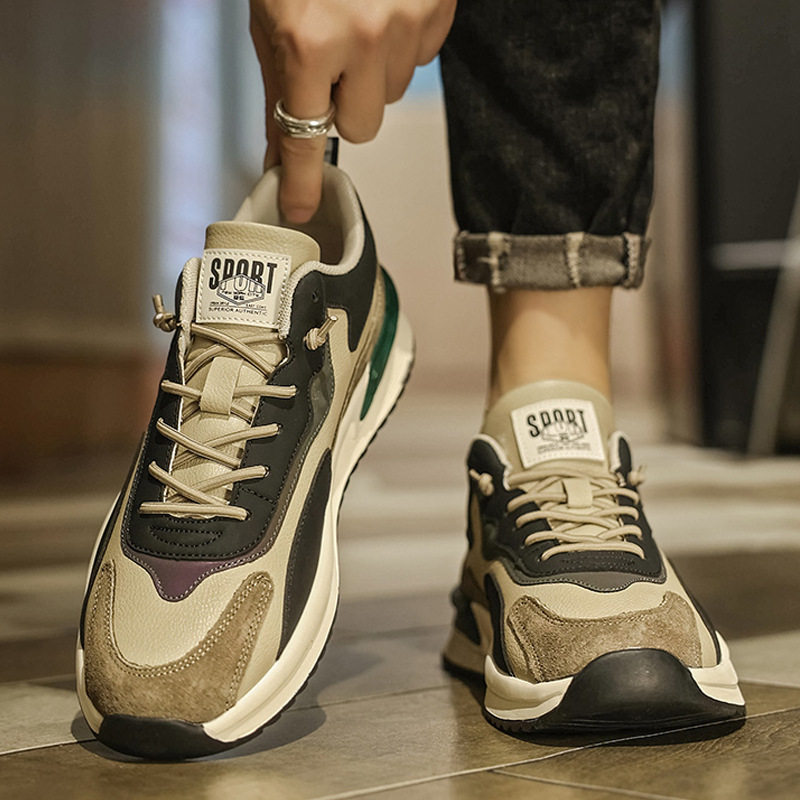 男鞋春春季2026新款复古男士休闲跑步运动鞋冬季百搭老爹潮鞋厚底