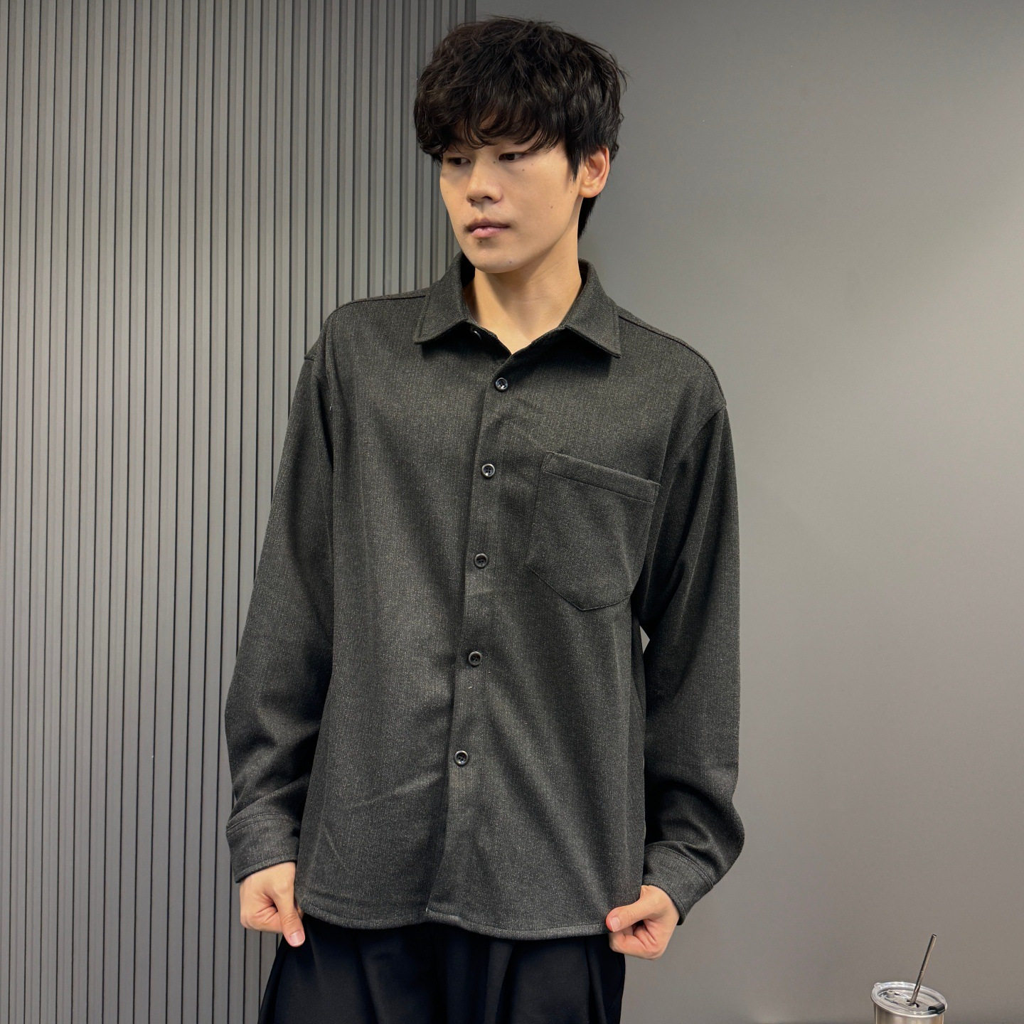 美式复古磨毛衬衫男女秋季2026宽松休闲外穿上衣秋冬保暖开衫外套