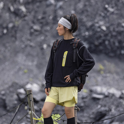 IZEXX潮牌户外巴塔波浪圆领卫衣男女摇粒绒保暖抓绒长袖T恤上衣